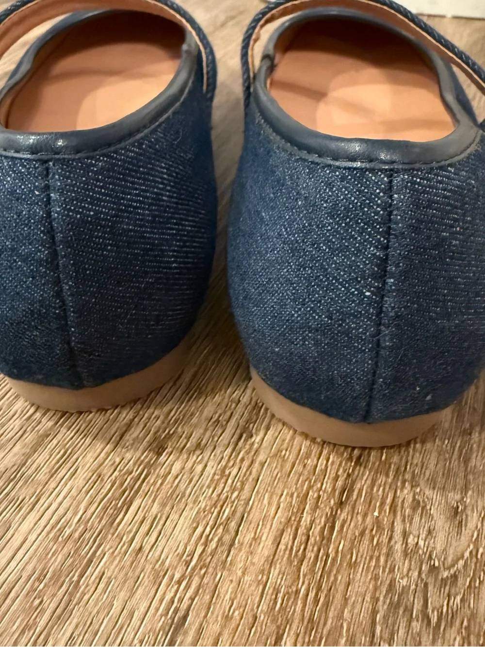 J. Jill Mary Jane Flats Women’s Sz 8.5 Indigo Denim Preppy Academia Minimalist